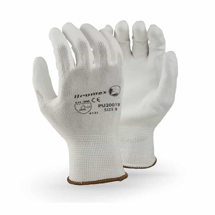 DROMEX GLOVE PU P/COATED WHT [11]  PU2001/11