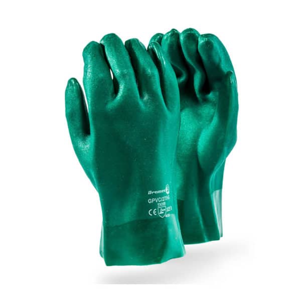 Dromex GPVC/27/HG Green PVC Gloves: Chemical Resistant, Long Length | chavda.com