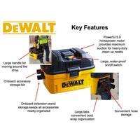 DeWalt Portable 15L Wet Dry Vacuum Cleaner - DXV15T
