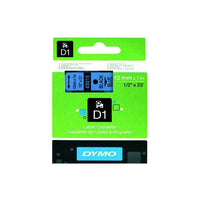 HellermannTyton : Dymo Label Tape 12mm  on Blue - (DYT12BKBL)