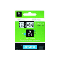 HellermannTyton : Dymo Label Tape 9mm  on White - (DYT9BKWT)
