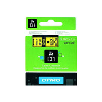 HellermannTyton : Dymo Label Tape 9mm  on Yellow - (DYT9BKYL)