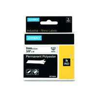 HellermannTyton : Dymo Polyester Tape 9mm x 5.5M  on White - (DYT9PPBKWT)