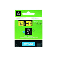 HellermannTyton : Dymo Rhino Heatshrink Tape 12mm x 1.5M  on Yellow - (DYT12HSBKYL)