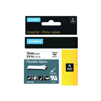 HellermannTyton : Dymo Rhino Heatshrink Tape 19mm x 1.5M  on White - (DYT19HSBKWT)