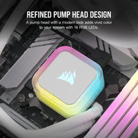Corsair iCUE H100i ELITE RGB 240mm Liquid CPU Cooler - White AMD: AM5; AM4; sTRX4; sTR5 | Intel LGA: 1700/1851; 1200; 115X; 2066