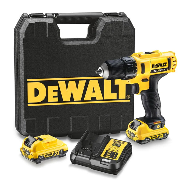 DeWalt 10.8V Drill Driver 2 x 2.0Ah Batteries Multi Voltage Charger & Kit Box DCD710D2-ZA