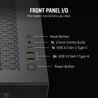 3500X Tempered Glass Black Mid-Tower PC Case; 2x 3.5'' |  2x 2.5'' Drive Bays; Up to 360mm Radiator compatible-CC-9011276-WW