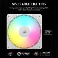 Corsair RS120 ARGB 120mm PWM Fans Triple Pack – White