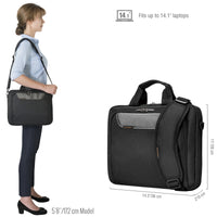 EVERKI ADVANCE BRIEFCASE | Fits up to 14 inch laptops | Trolley handle pass-through | Ergonomic two-way shoulder strap Everki