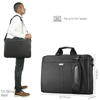 EVERKI LUNAR BRIEFCASE | Fits up to 18.4 inch laptops | Leather handles and accents | Trolley handle pass-through Everki
