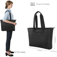 EVERKI BUSINESS  WOMEN'S TOTE | Fits up to 15.6 inch laptops | Slim and Feminine | Back zippered pocket | Key ring hook Everki