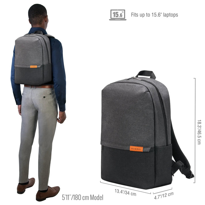 EVERKI Laptop Backpack 15.6 inch Gray for Men - Dimensions, Size, and Model Fit