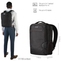 EVERKI STUDIO BACKPACK | Fits up to 14.1 inch laptops | Slim profile | Hidden stash pocket | Trolley handle pass-through Everki