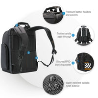 EVERKI ONYX BACKPACK | Fits up to 15.6 inch laptops | Black | Discreet RFID-safe pocket | Travel friendly | Opens 180° Everki