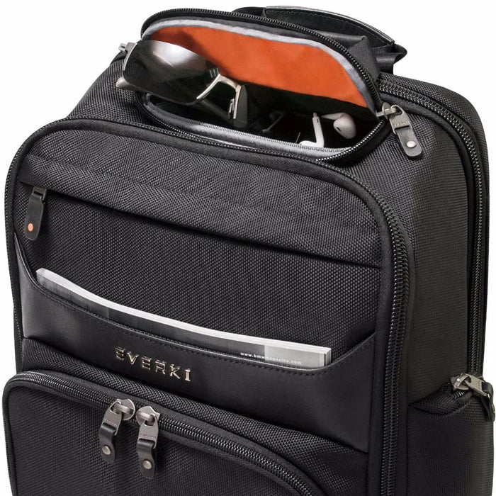 EVERKI ONYX BACKPACK | Fits up to 17.3 inch laptops | Black | Discreet RFID-safe pocket | Travel friendly | Opens 180° Everki
