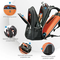 EVERKI CONCEPT BACKPACK | Fits up to 17.3 inch laptops | Travel friendly | Opens 180° | Hard-shell quick-access sunglasses case Everki
