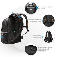 EVERKI CONCEPT BACKPACK | Fits up to 17.3 inch laptops | Travel friendly | Opens 180° | Hard-shell quick-access sunglasses case Everki
