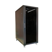 Extralink 27U Server Rack Cabinet Black. 27U Network Cabinet for Data Centers & Server Rooms. Glass Door. 