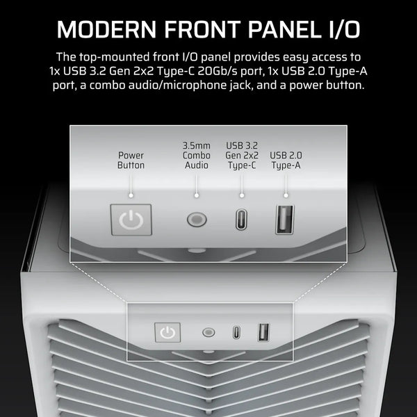 3200D RS ARGB Mid-Tower PC Case; 3x RS120 ARGB fans incl - White.-CC-9011345-WW
