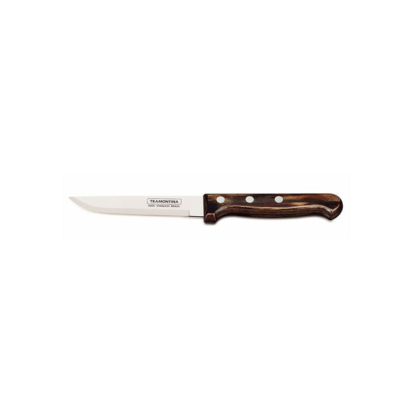 Tramontina Steak Knife: 5" Stainless Steel Blade, Wood Handle. Perfect BBQ Meat Cutting! Shop Now.