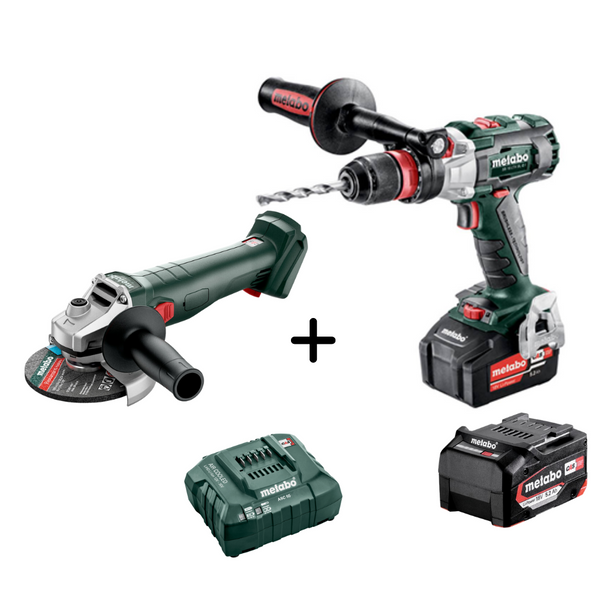 Metabo Cordless Hammer Drill SB 18 LTX3 BL I + Free Cordless Angle Grinder W 18 L 9-125  602356650
