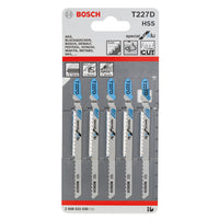 Bosch T227D HSS Jigsaw Blades - Aluminum Cutting Set (5 Pack). Fast Cut Metal Blades