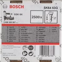 Bosch GSK64 Nails: 63mm Galvanized Brads, 2500 Count. For GSK 64 Nailer (2608200507)