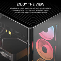 FRAME 4500X LX-R RGB LINK Panoramic Glass Mid-Tower PC Case; 3x RGB Fans Inclided; 4x 2.5'' ; 2x 3.5''; Black-CC-9011316-WW