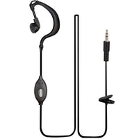 Zartek earphone with in-line PTT microphone for RX-8 two-way radio (VOX not supported)