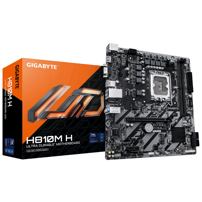 GIGABYTE Intel® H810 Chipset for LGA 1851; 2x DDR5; 1x M2; HDMI 1x VGA; mATX Gigabyte