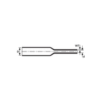 HellermannTyton Heat Shrink Tube 25.4/12.7mm Green/Yellow Stripe - LV254TGYS: Diagram of dimensions