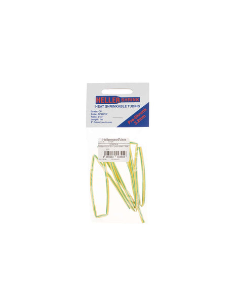 HellermannTyton : Heatshrink CP 3.2/1.2mm Green / Yellow Stripe 1.0M - (CP32PGYS)