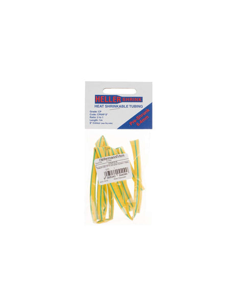 HellermannTyton : Heatshrink CP 6.4/3.2mm Green / Yellow Stripe 1.0M - (CP64PGYS)