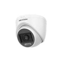 HIKVISION HD-TVI 2MP Turret Security Camera: Hybrid Light, Audio, IR, 20M Range - High-Quality Surveillance