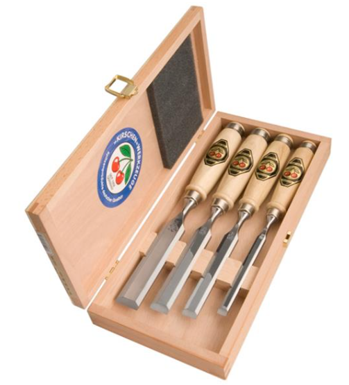 Two Cherries Butt Chisel set of 4 pcs., in display box 6 - 12 - 20 - 26 mm - 1156000