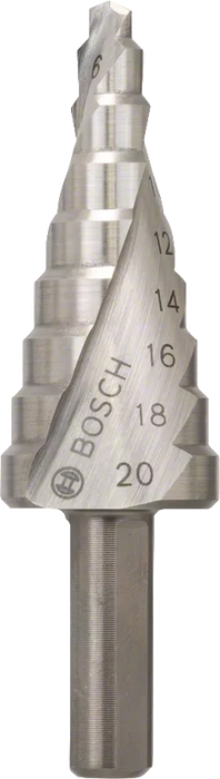 Bosch Step Drill Bit HSS 4-20mm: Metal Drill, Hole Saw Cutter for Enlarging Holes. Durable & Precise Tool