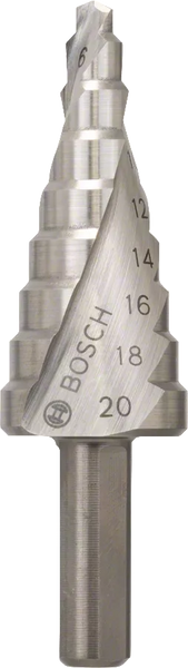 Bosch Step Drill Bit HSS 4-20mm: Metal Drill, Hole Saw Cutter for Enlarging Holes. Durable & Precise Tool