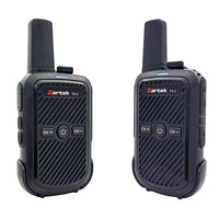 Zartek  TX-2 TWIN PACK Two-way Radios, Small, Compact, incl 2 x Radios, 2 x USB cables, 2 x Li-ion Batteries, 2 x belt clip Cases