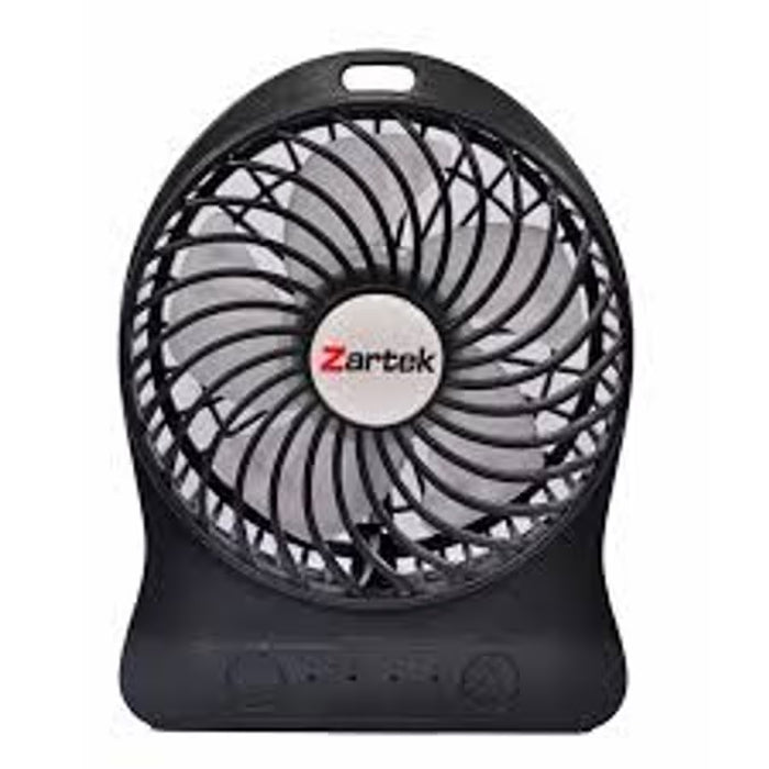 Zartek ZA-101-BLK Rechargeable Mini Fan – BLACK