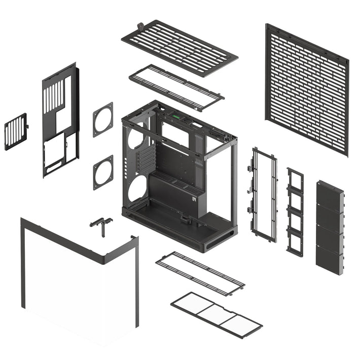 Aerocool HAVN HS 420 Base Edition Black EATX case - Supports up to 11 fans (0 incl) - 4x 3.5'' or 8x 2.5'' - 420mm Radiator. Aerocool