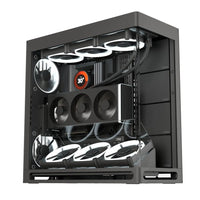 Aerocool HAVN HS 420 VGPU Edition Black EATX case - Adjustable GPU Bracket - Supports 11 fans (0 incl) - 4x 3.5''or 8x 2.5'' Aerocool