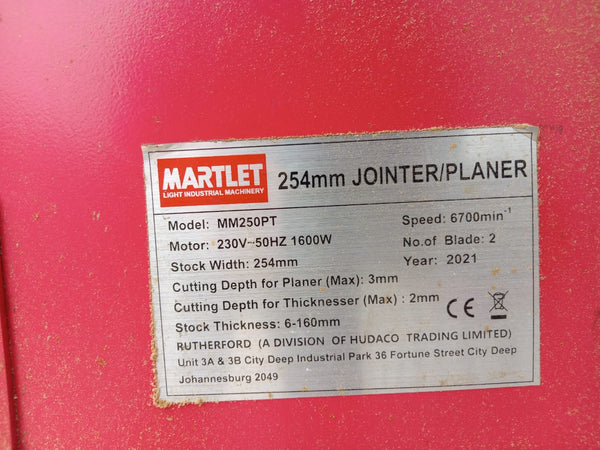 Martlet Dust Extractor Outlet for Jointer Surface Planer 254Mm – MM250PT-DEO