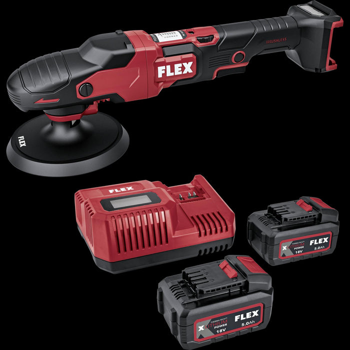 Flex Rotary Polisher Set, brushless, 2 x 5.0Ah battery,
i-charger, in CC 447153