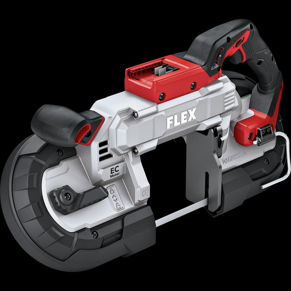 Flex 127mm Brushless band saw 18V, adjustable speed, c/w 
integrated light & EMS 531749