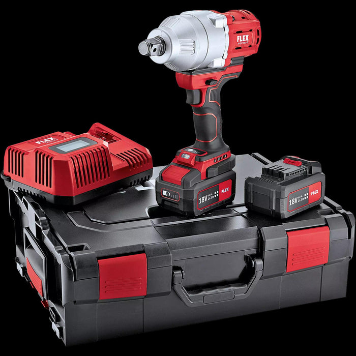Flex Cordless Impact drill 18V c/w 2x 5.0Ah batteries & intelligent charger. 492647