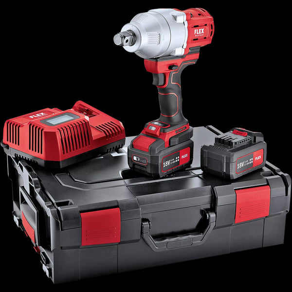 Flex Cordless Impact drill 18V c/w 2x 5.0Ah batteries & intelligent charger. 492647