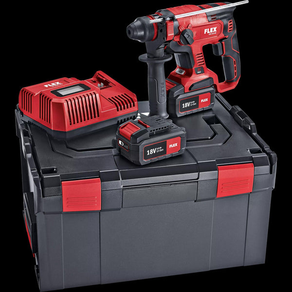 Flex SDS+ Rotarty Hammer Set, 2 x 5.0Ah battery, i-charger, 
in CC 461768