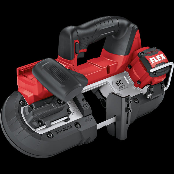 Flex 64mm Brushless band saw 18V, adjustable speed c/w 
integrated light & EMS 531748