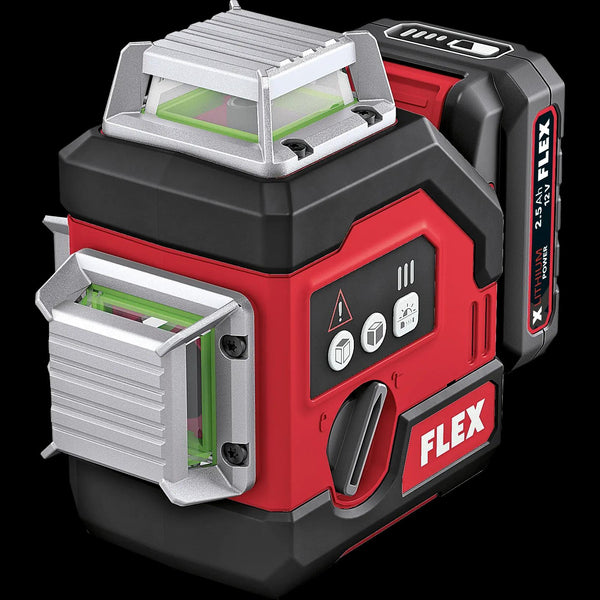 Flex 360 degree cross line laser with receiver mode 10.8V 
including battery & charger in a carry case 500739